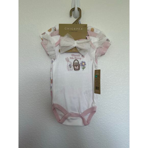 Chickpea Mama's Little Bunny Set of 3 Onesies - 6/9 - Picture 1 of 5